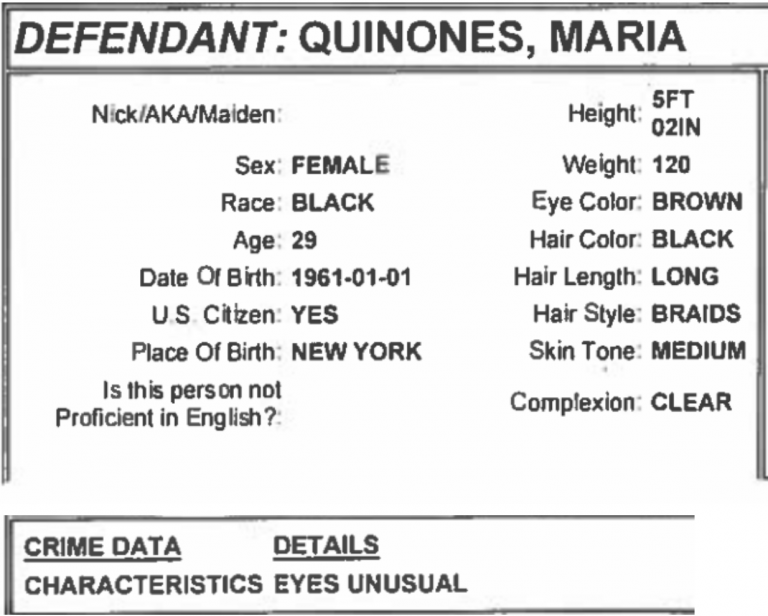 Screenshots of NYPD Arrest Report from February 4, 1990