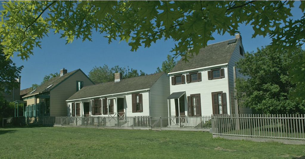 Photo of original houses from the Weeksville settlement.