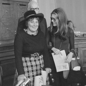 A photograph of Bella Abzug and Gloria Steinem, 1977