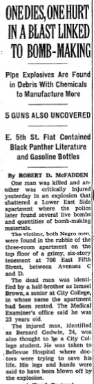 NY Times clip of explosion at a makeshift bomb factory in Greenwich Village