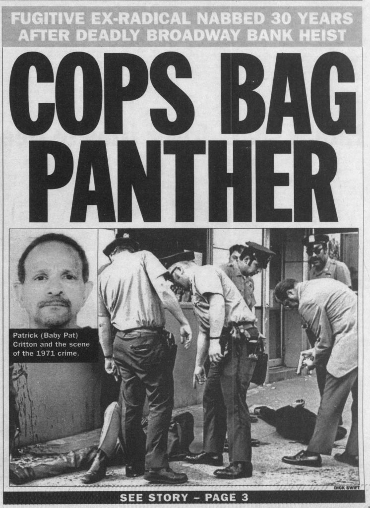 NY Daily News front page Sept 11 2001: "COPS BAG PANTHER"