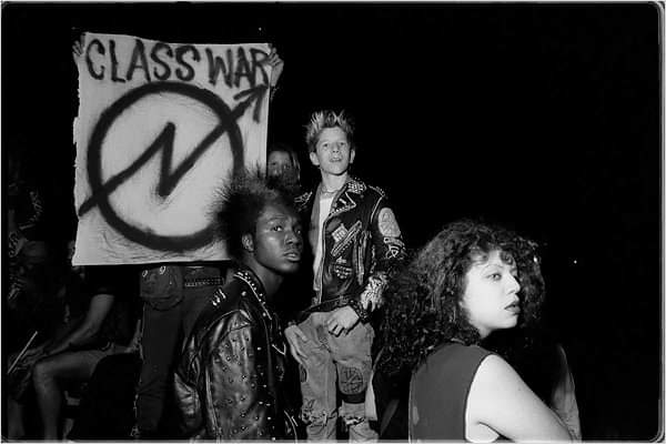 Ben Velez on the night of the riot, just to the left of the Avenue A entrance to Tompkins Square Park.